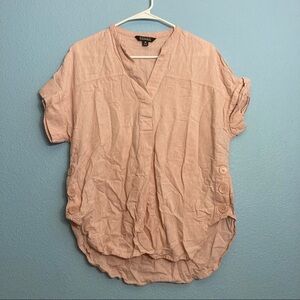 Original Nicole Miller Linen/Cotton Tee - Medium - Pink